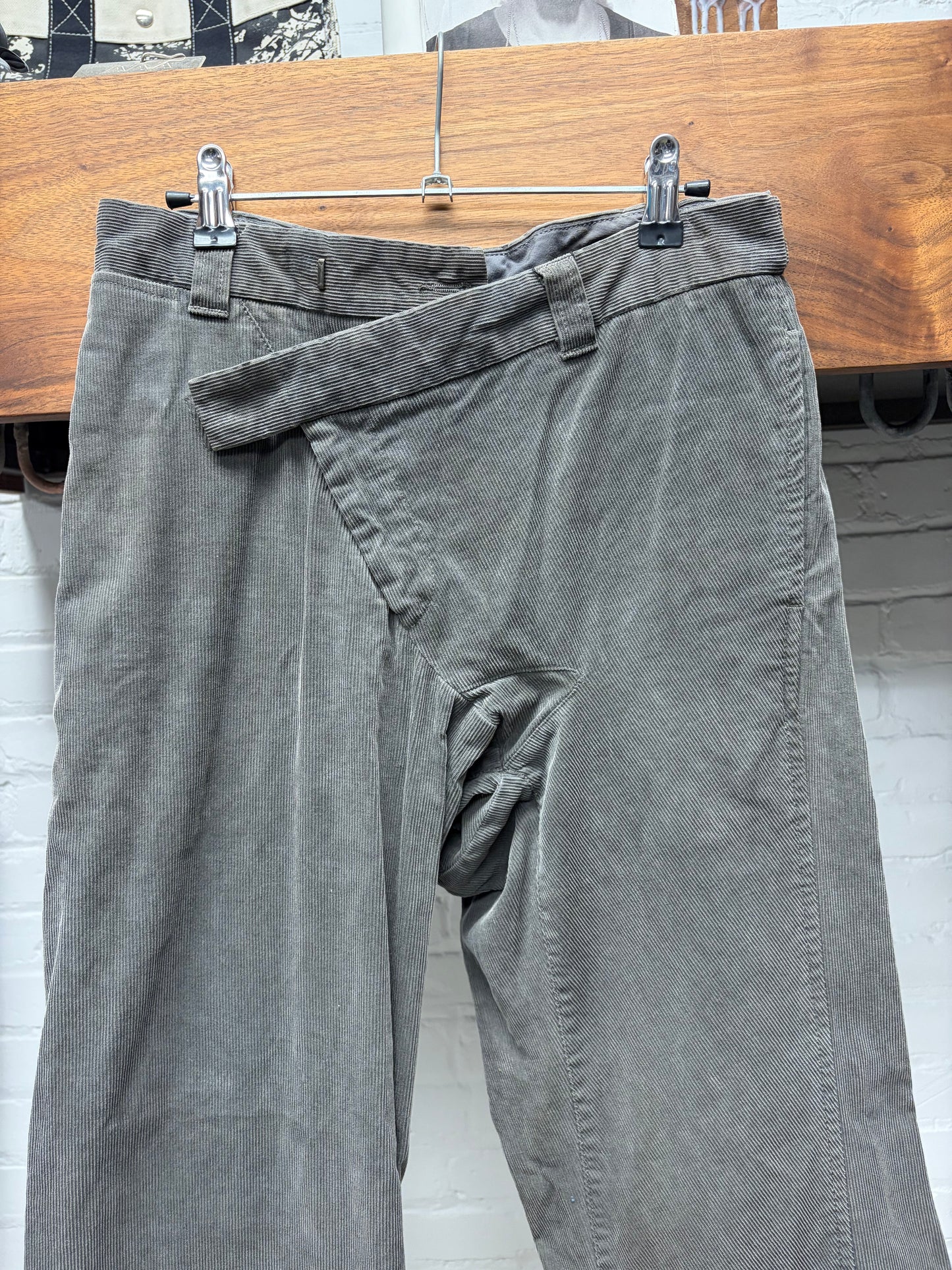 Mihara Yasuhiro ‘Lopsided Waist’ Vertical Corduroy Straight Cut Pants