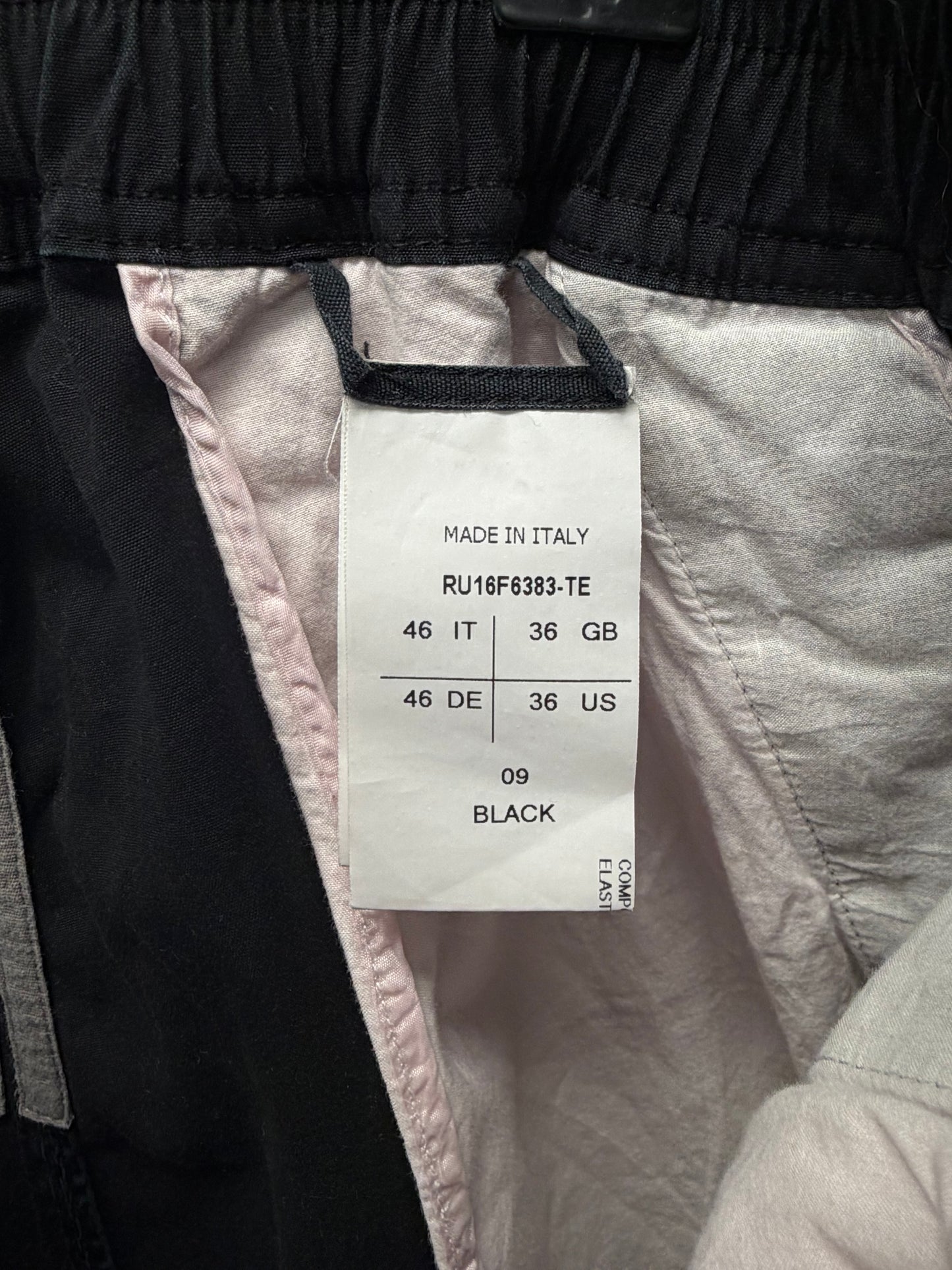 AW2016 Rick Owens ‘Mastadon’ Black Cotton Drawstring Drop Crotch ‘Pod’ Shorts