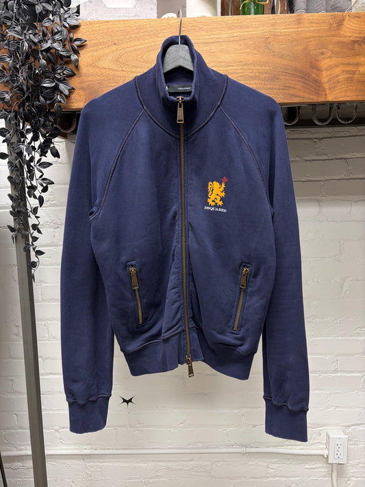 AW2006 Dsquared2 'Duke' Lion Crest Blue Cotton Track Jacket
