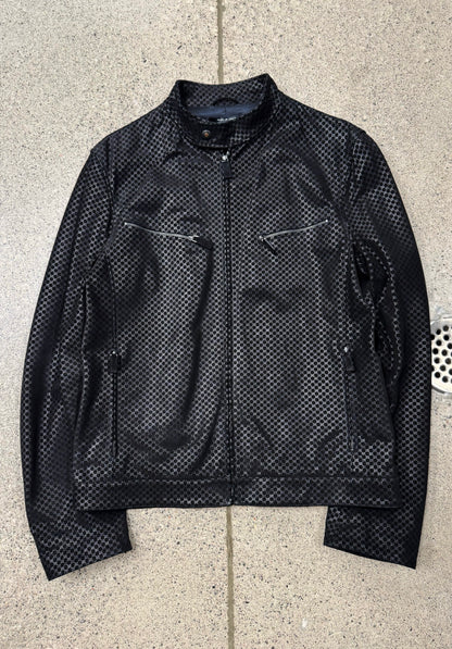 Gucci by Tom Ford ‘Metallic’ GG Monogram Leather Moto Jacket.