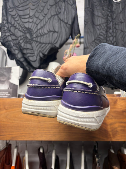 Visvim ‘Hockney’ Purple/White Leather Boat Sneakers
