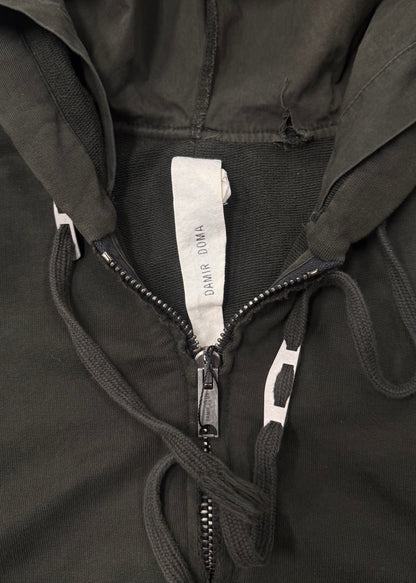 Damir Doma Reconstructed Green Zip-Up Hoodie