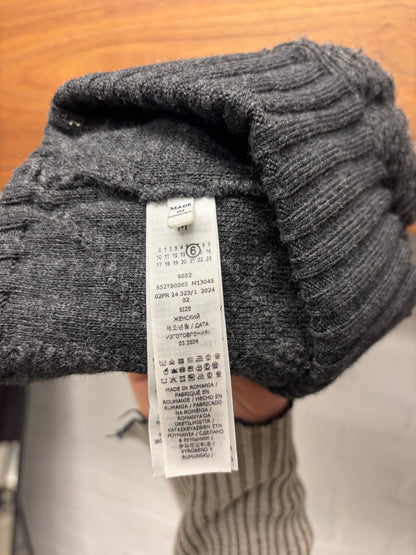 SS2024 Maison Margiela Distressed Grey Ribbed Beanie