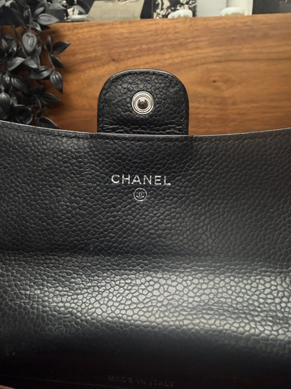 Chanel Quilted Lambskin Leather CC Top Flap Long Wallet