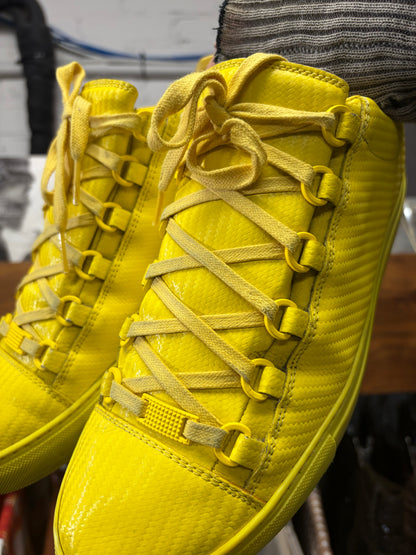 Balenciaga Yellow Lambskin Leather ‘Arena’ Low Top Sneakers