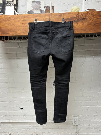 2015 Saint Laurent by Hedi Slimane ‘D02’ Distressed Black Denim
