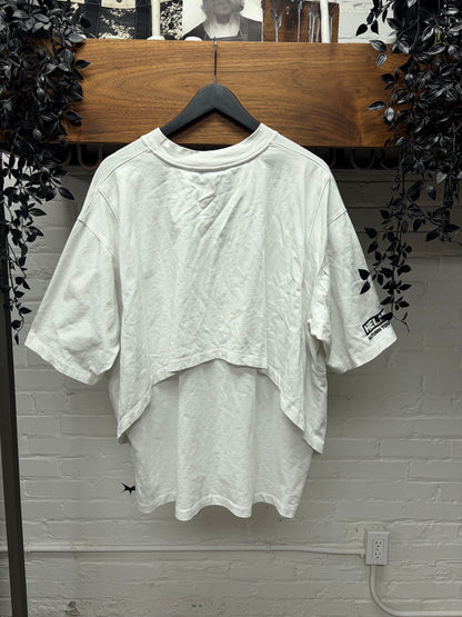 AW2018 Helmut Lang ‘Techno Jungle’ Double Layered White T-Shirt