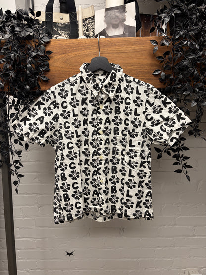 2009 Comme Des Garçons BLACK Floral Patterned Short Sleeve Button Up Shirt