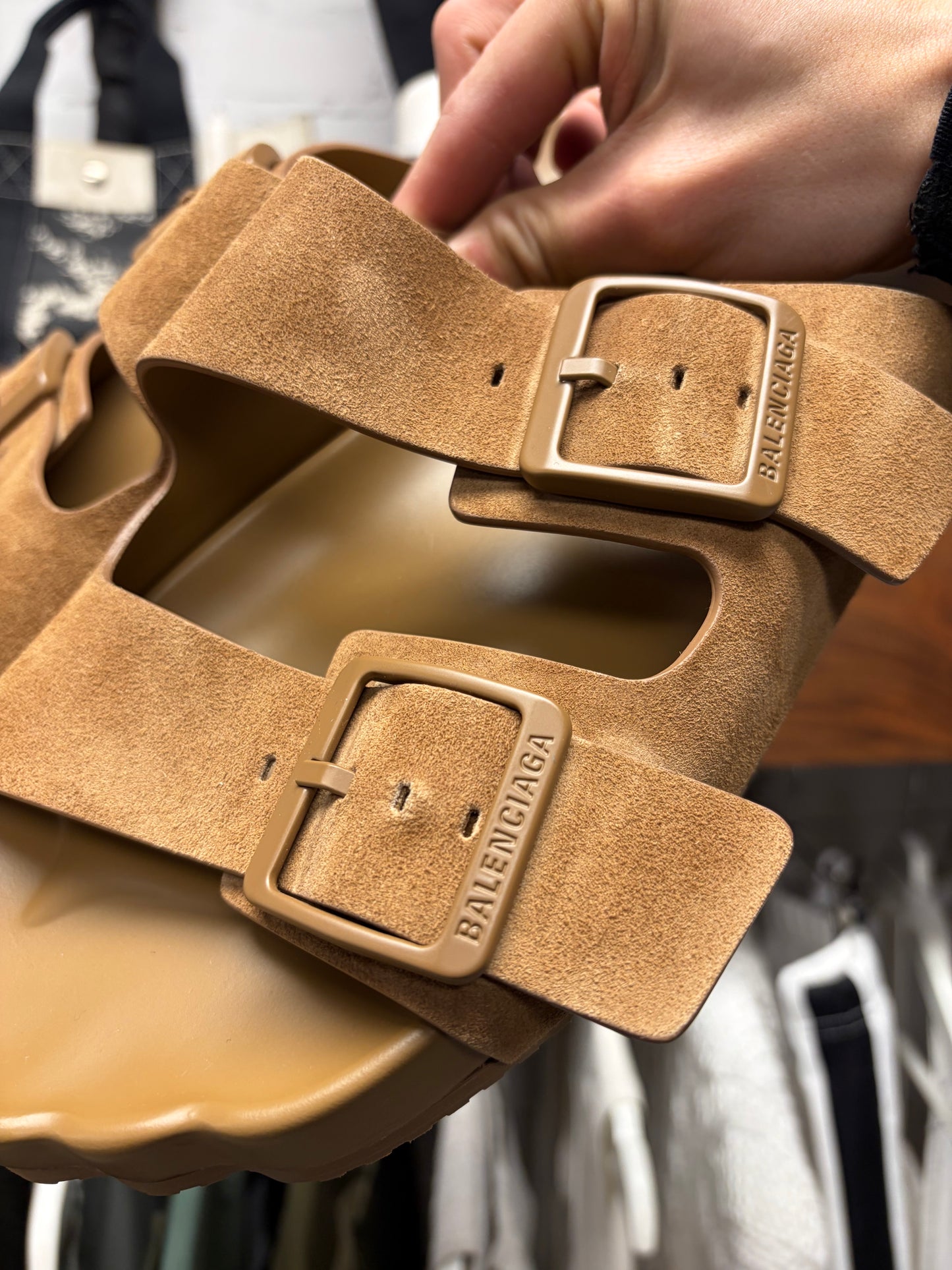 Balenciaga ‘Sunday’ Brown Suede Sandals