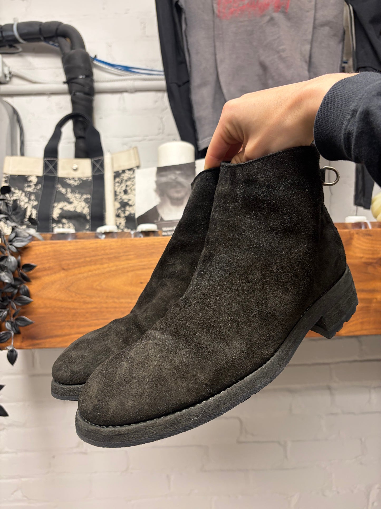 SS2025 Guidi x Undercover ‘UC1E4F401’ Eyelet Back-Zip Suede Ankle Boots