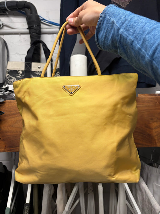 Prada ‘Tessuto’ Yellow Nylon Tote Bag