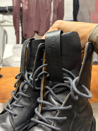 Givenchy ‘Ranger’ Black Calfskin Leather Lace Up Combat Boots
