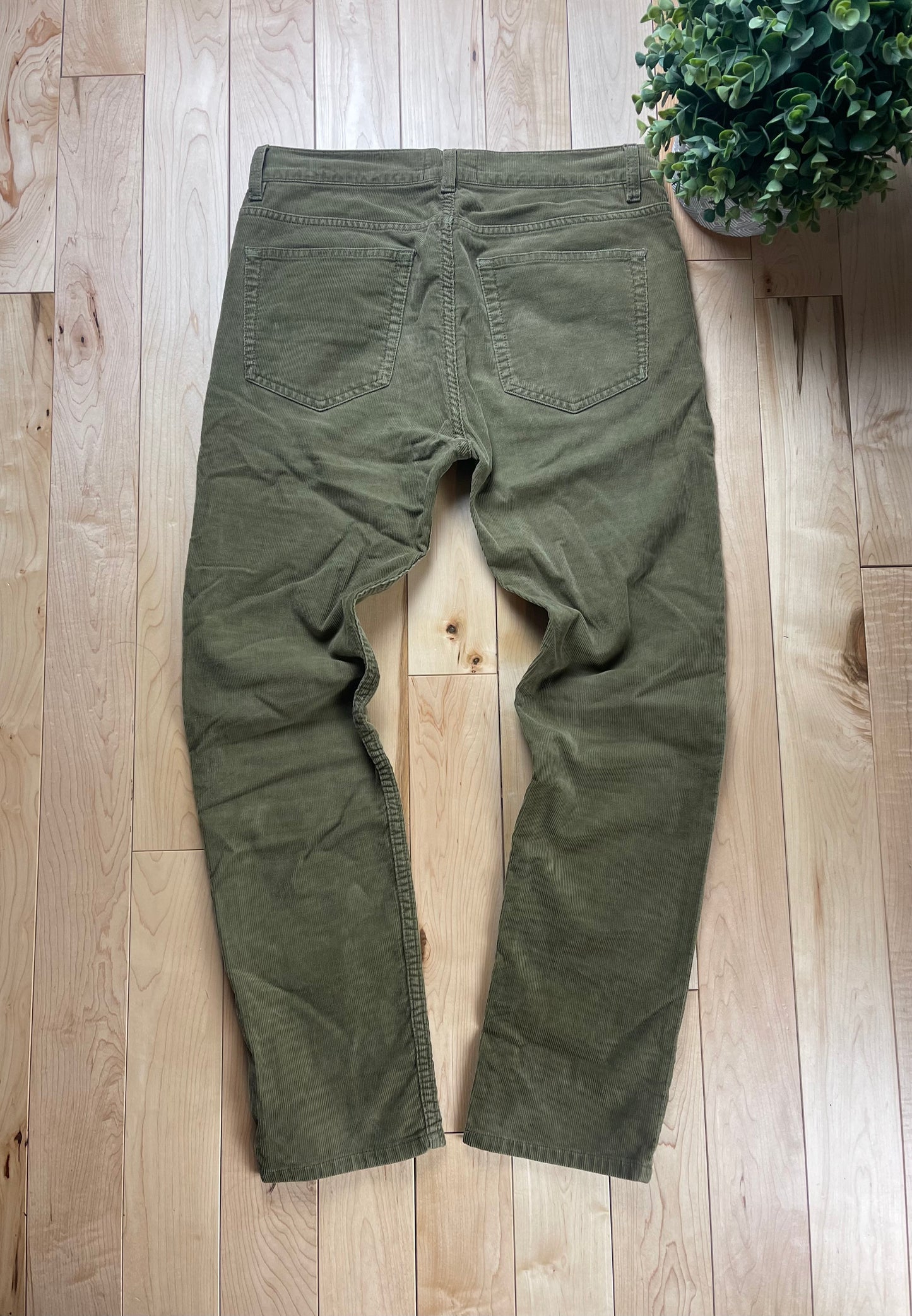 Acne Studios ‘Ace Olive Cord’ Corduroy Slim Straight Pants