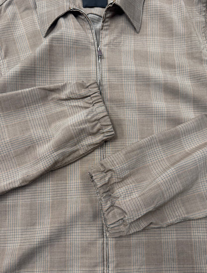 Givenchy Brown Gingham Checkered Windbreaker Jacket