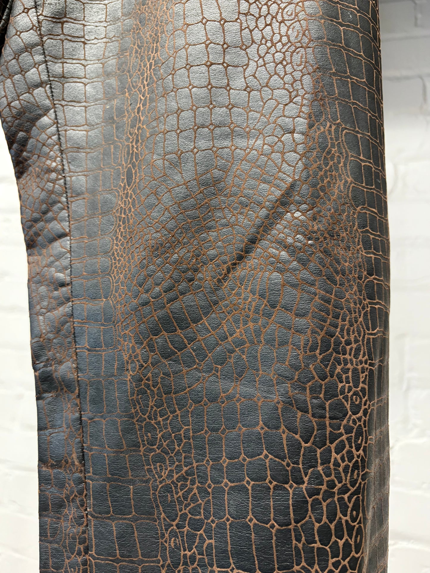 Vintage Jean Paul Gaultier Homme Crocodile Embossed Genuine Leather Pants