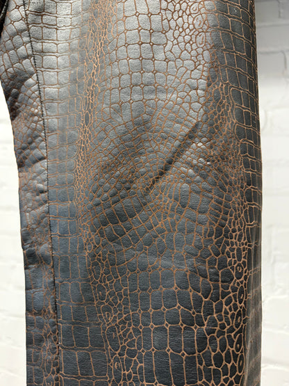 Vintage Jean Paul Gaultier Homme Crocodile Embossed Genuine Leather Pants