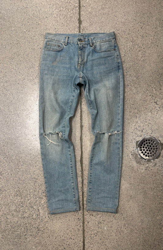 SS2015 Saint Laurent by Hedi Slimane ‘D02’ Washed Blue Skinny Jeans