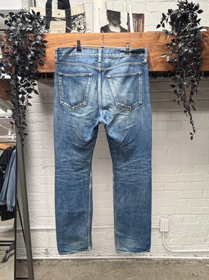2017 Balenciaga Washed Blue Bootcut Denim