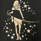 2000s Vintage Hysteric Glamour ‘Surfer Girl’ Faded Black Graphic T-Shirt