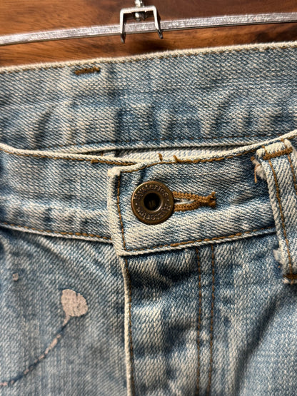 2000s Hysteric Glamour Distressed Light Wash Blue Skinny Jeans