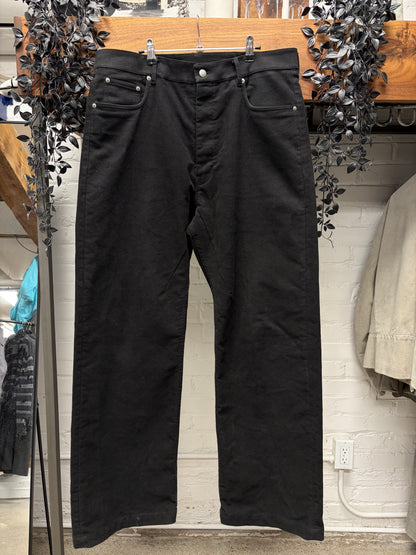 AW2024 Rick Owens ‘Geth’ Black Wide Leg Denim