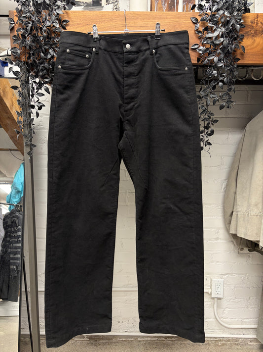 AW2024 Rick Owens ‘Geth’ Black Wide Leg Denim