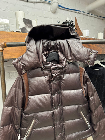 2000s Mihara Yasuhiro Leather Down Filled 2 Piece Puffer Jacket