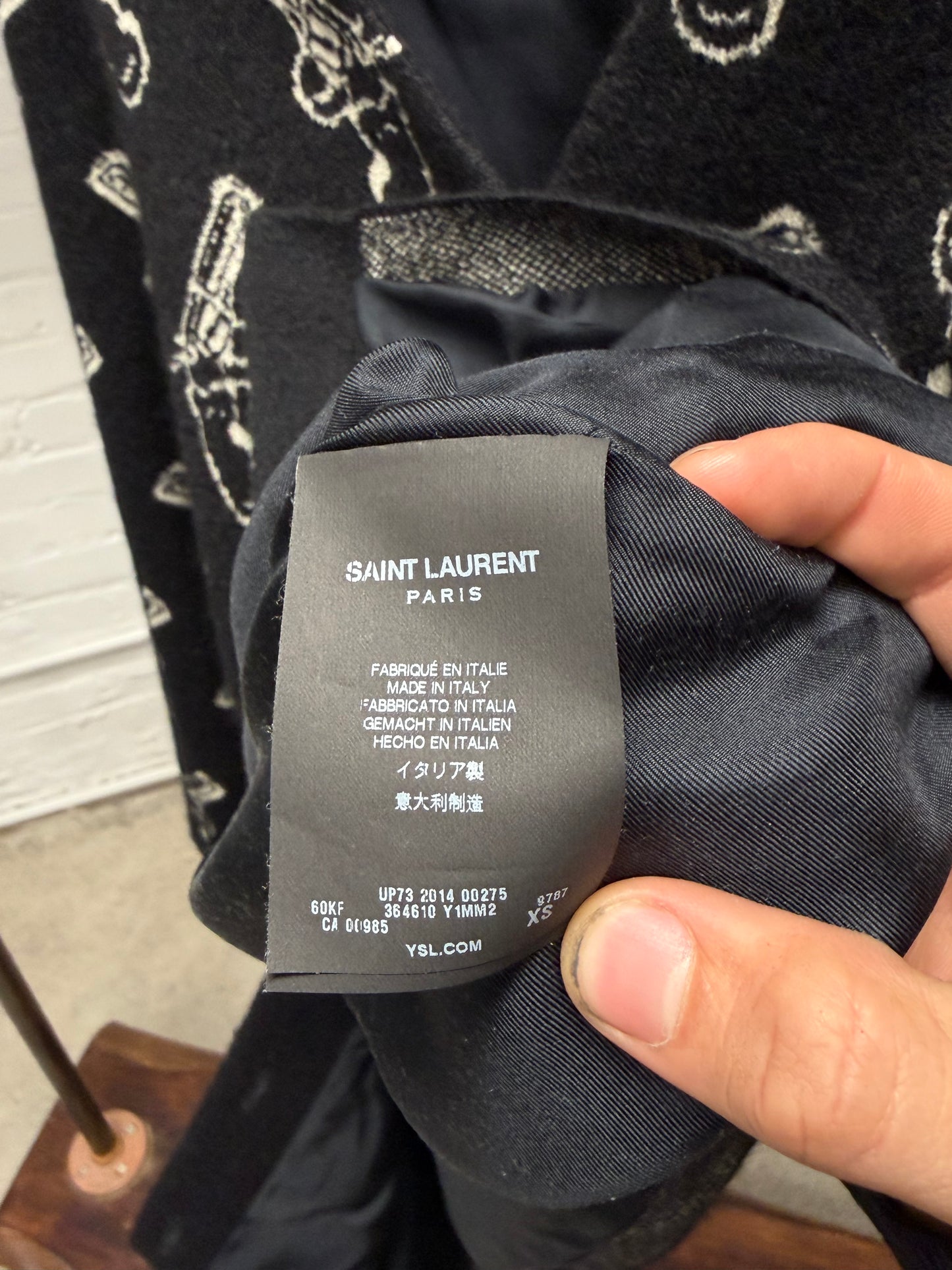 AW2014 Saint Laurent by Hedi Slimane ‘Gun Print’ Cardigan