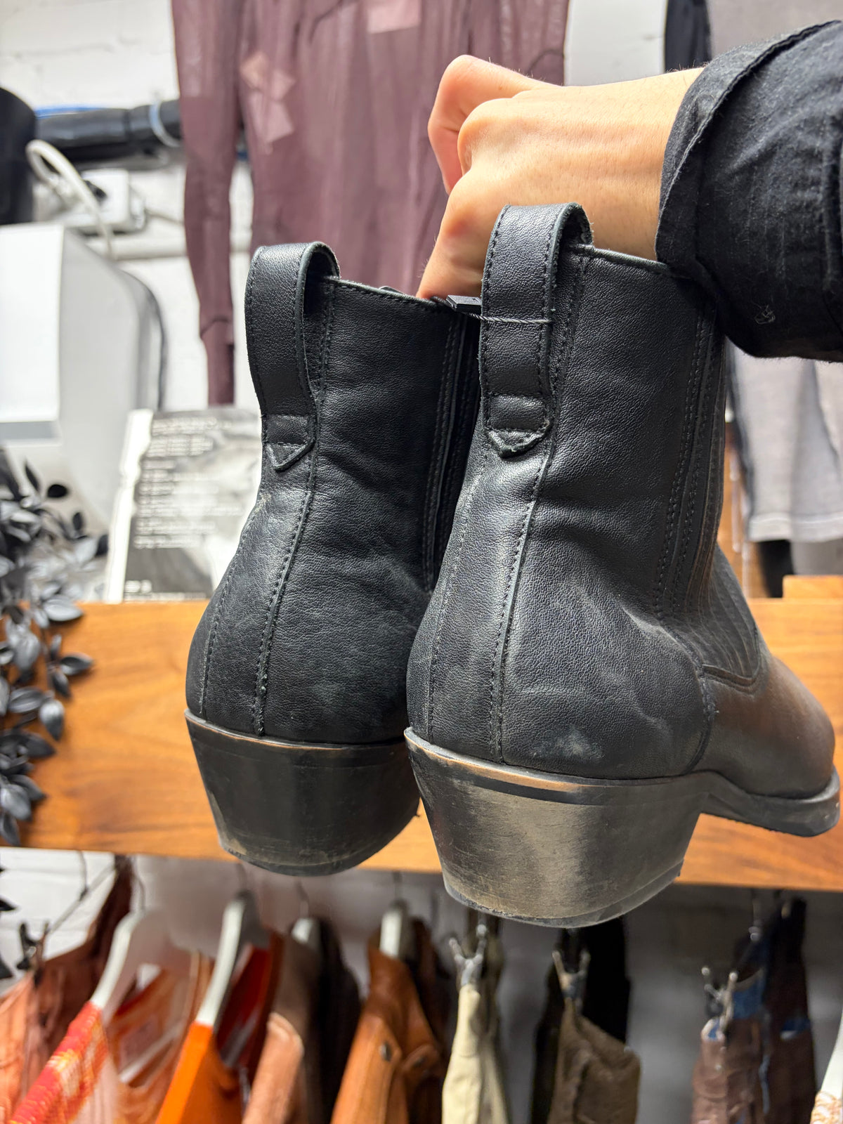 Our Legacy Black Leather ‘Cuban’ Pointed Toe Chelsea Boots