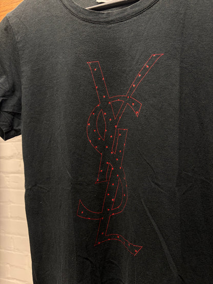 SS2010 Yves Saint Laurent Rive Gauche Red/Black ‘YSL’ Logo T-Shirt