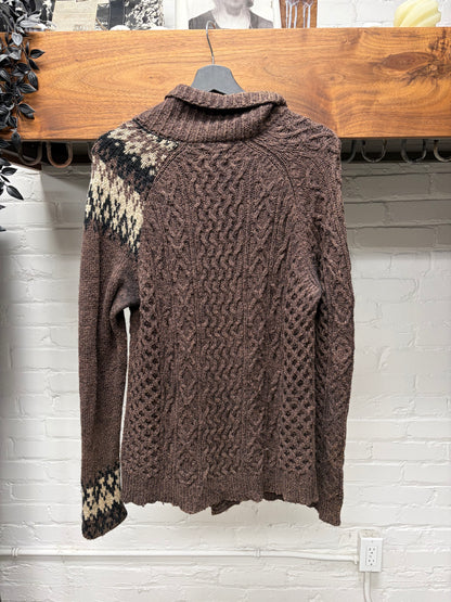 2000s Mihara Yasuhiro Brown Wool Cable Knit Cowichan