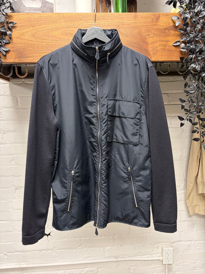 Hermes ‘Packable Hood’ Wool Knit/Nylon Hybrid Shell Jacket