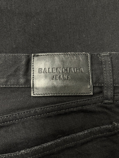 2022 Balenciaga ‘Heel Bite’ Black Bootcut Denim