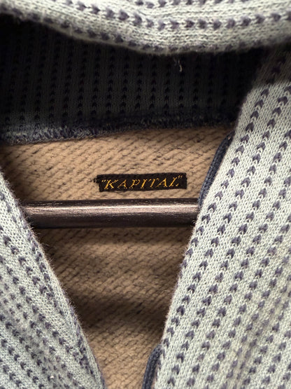 Kapital Indigo Blue Two Tone Button Closure Hoodie