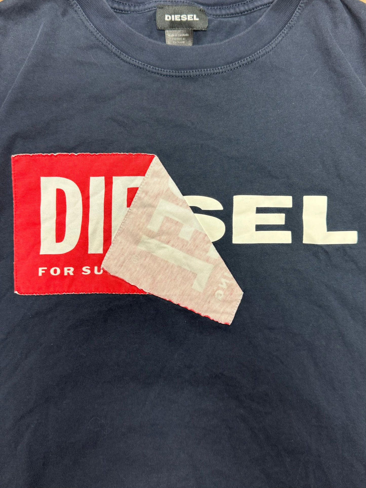 Diesel ‘Tape Logo’ Navy Blue Graphic T-Shirt