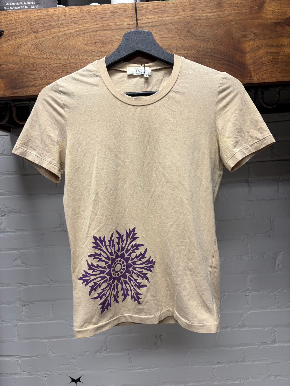 Vintage Y’s by Yohji Yamamoto ‘Snowflake’ Corner Graphic Short Sleeve T-Shirt