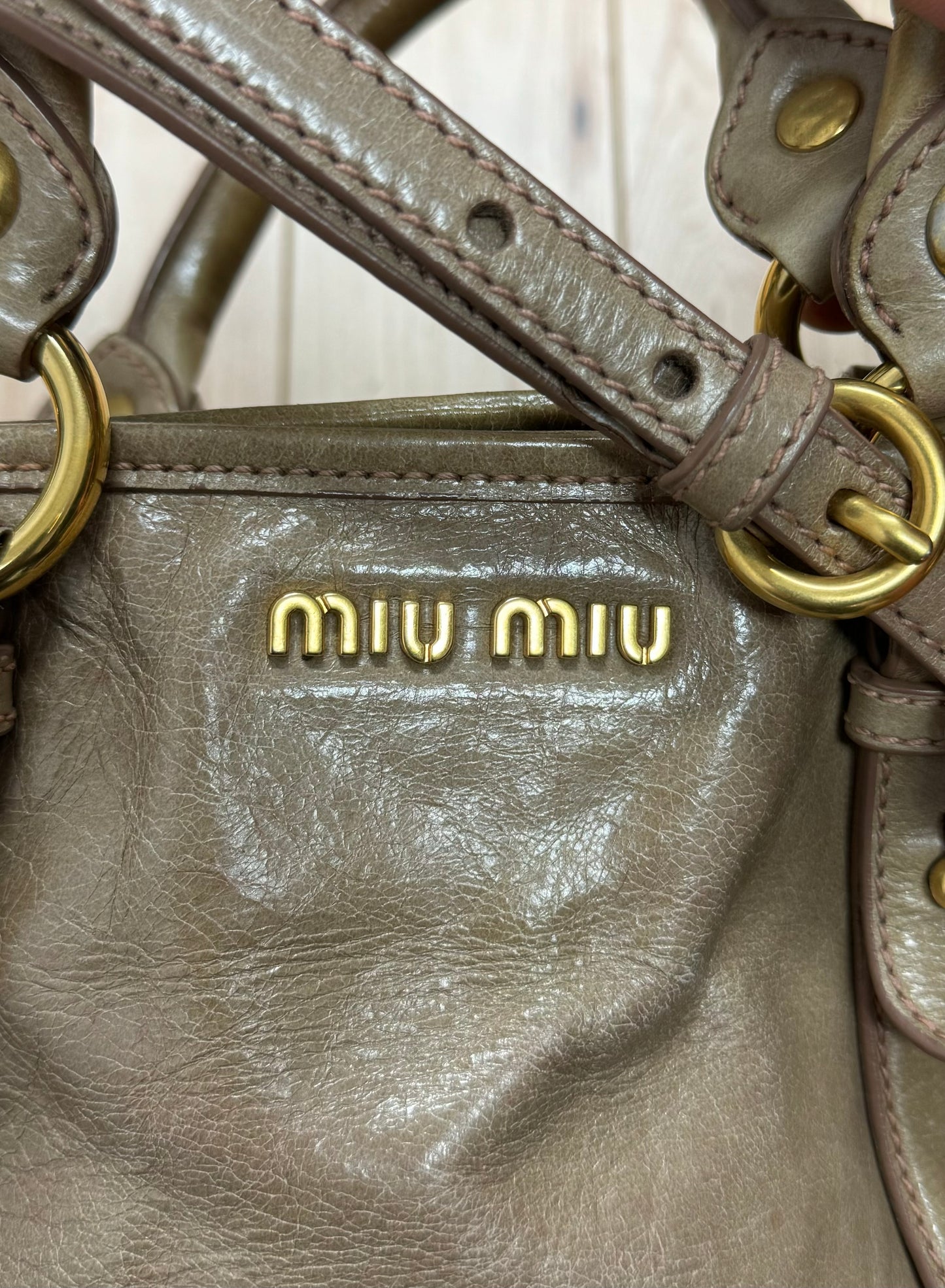 Miu Miu ‘Vitello’ Leather Crossbody/Top Handle Bag