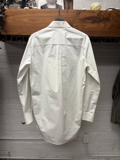 Pre AW2020 Bottega Veneta ‘Padded Bib’ White Cotton Button Down Shirt
