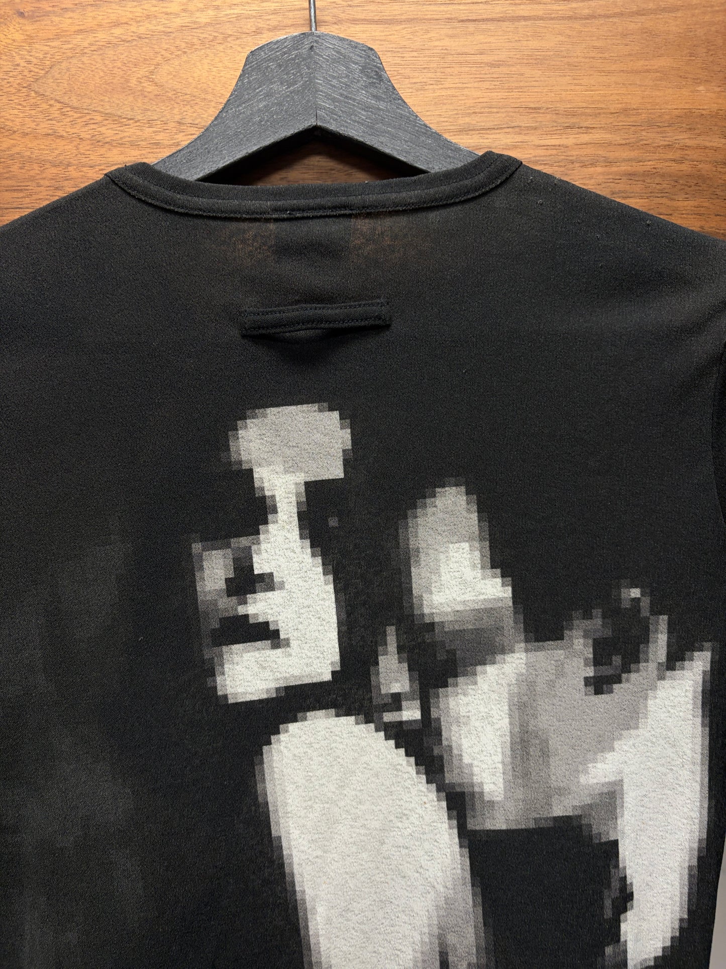 AW1994 Jean Paul Gaultier ‘Vampire’ Pixelated Black Mesh Long Sleeve Shirt