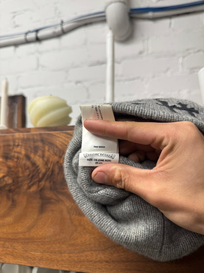 Chrome Hearts Cashmere ‘Flooded’ Leather Cross Patch Beanie