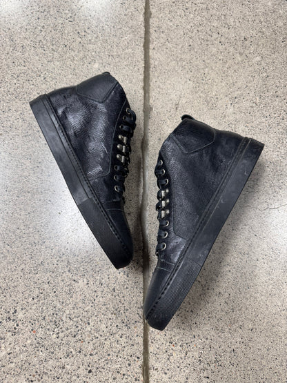 Balenciaga ‘Arena’ Black Leather ‘Hiking Lace’ High Top Sneakers