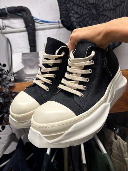 Rick Owens Black Canvas Pentagram ‘Abstact Sole’ Ramones Low Top Sneakers