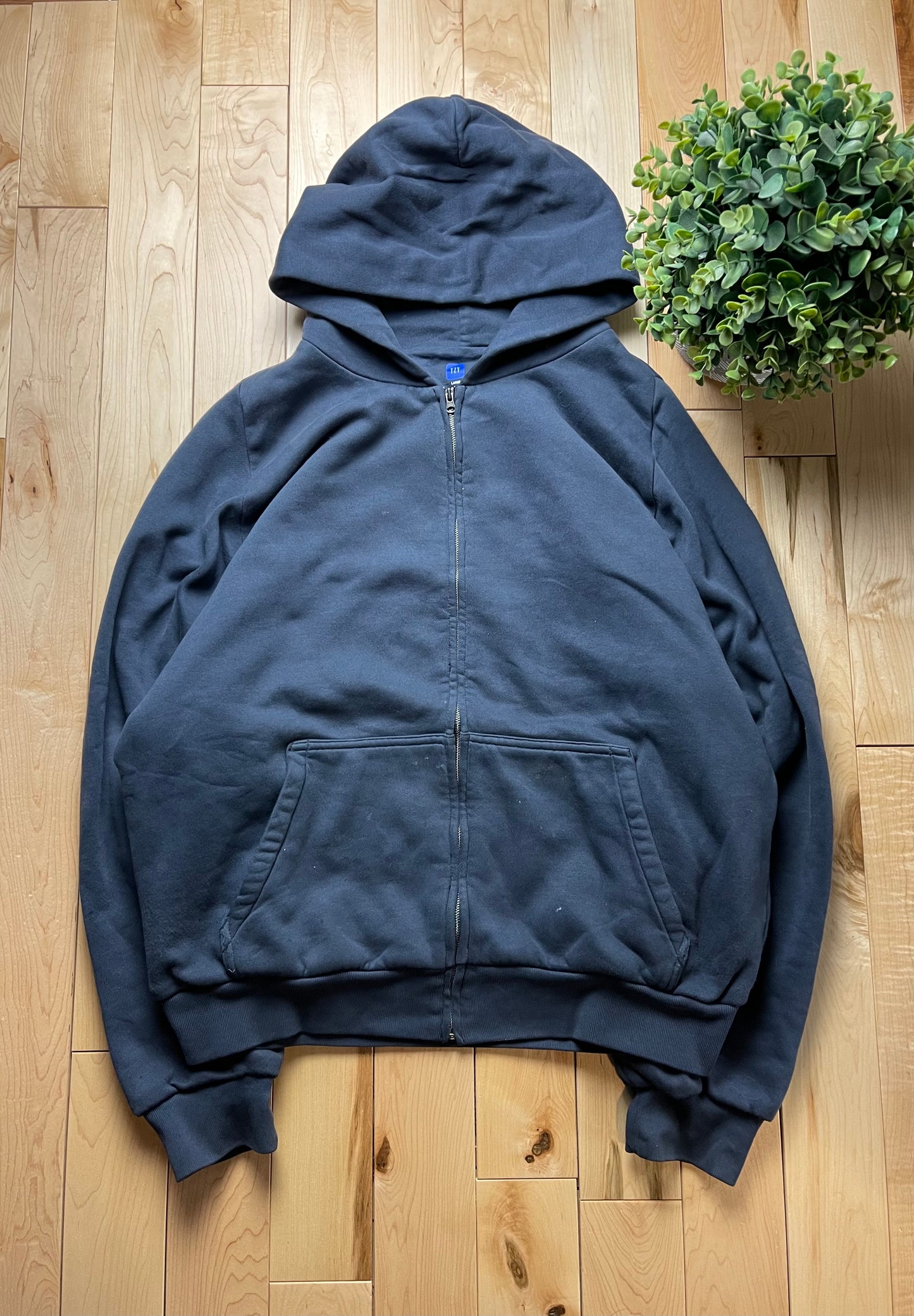 Yeezy x Gap Zip Up Heavyweight Cotton Navy Blue Hoodie