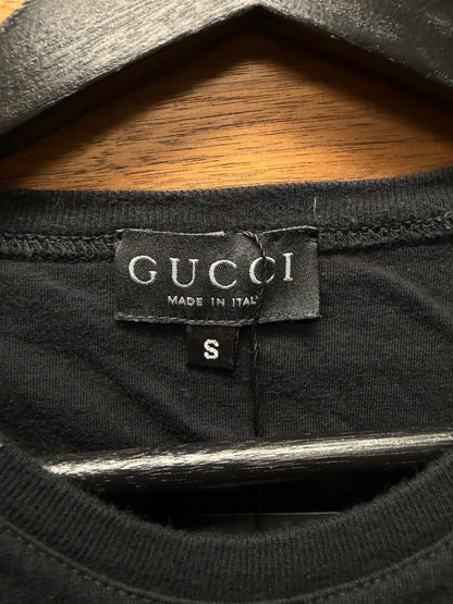 SS1997 Gucci by Tom Ford GG Interlock’ Embroidered Chest Logo Black Short Sleeve T-Shirt