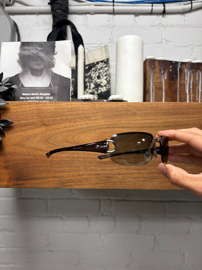 2000s Gucci ‘Horsebit’ Silver Arm Detailed Rimless Sunglasses