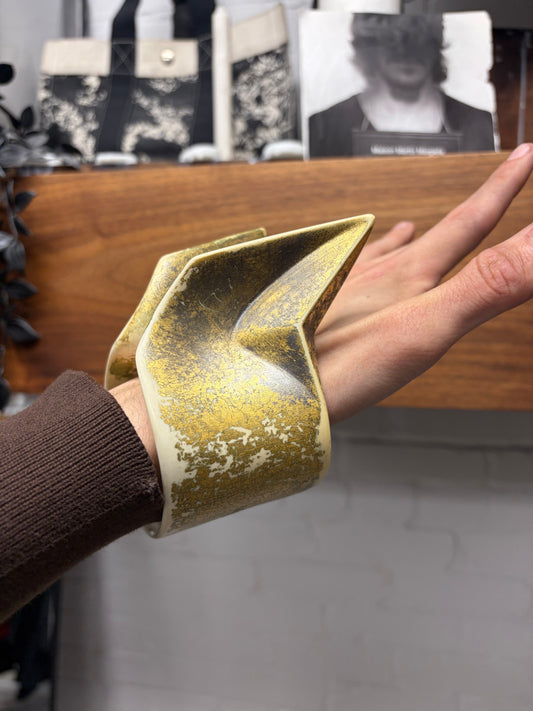 SS2010 Rick Owens ‘Release’ Geometric Rustic/Gold Bangle Bracelet