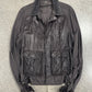 Roberto Cavalli Contrast Stitch Brown Leather Western Jacket