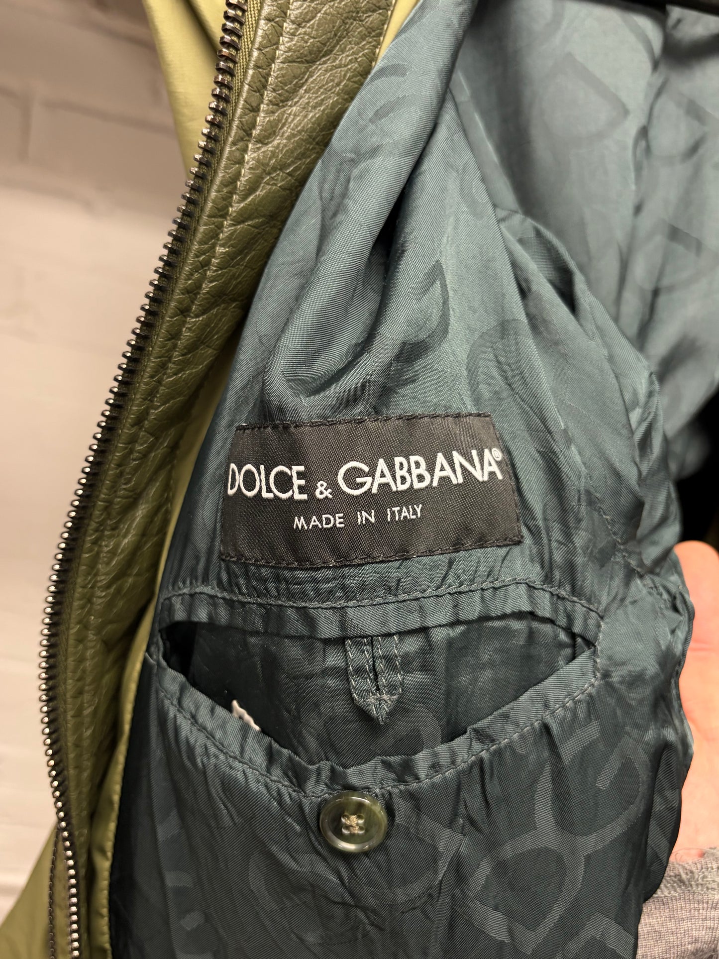 2000s Dolce & Gabbana Mainline Military Green Nylon Cargo Jacket