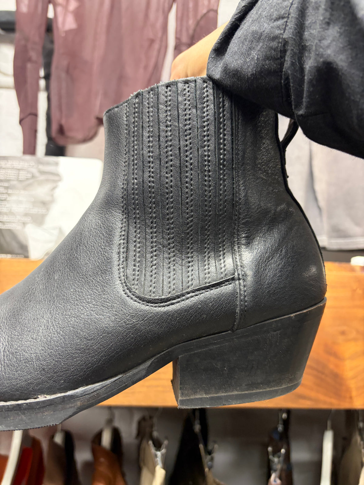Our Legacy Black Leather ‘Cuban’ Pointed Toe Chelsea Boots