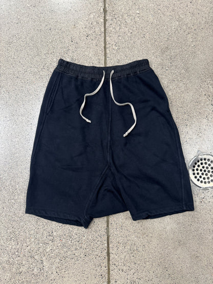 Rick Owens DRKSHDW Drawstring Black/Cream ‘Pod’ Sweat Shorts